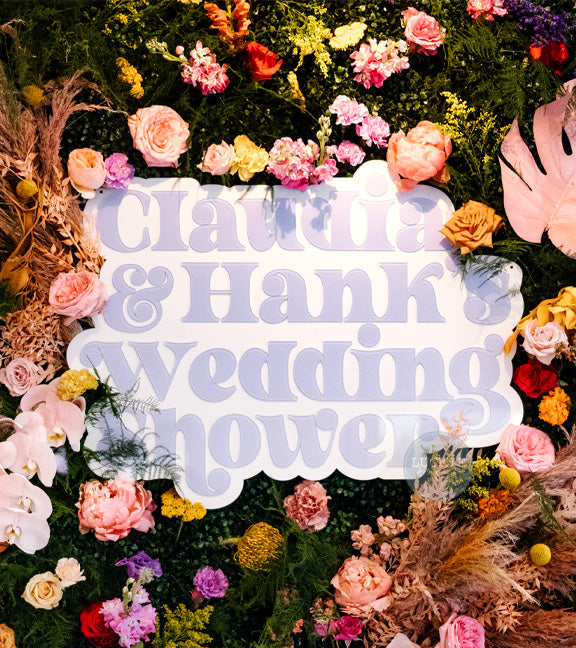 Claudia & Hank's Wedding Shower Backdrop Sign