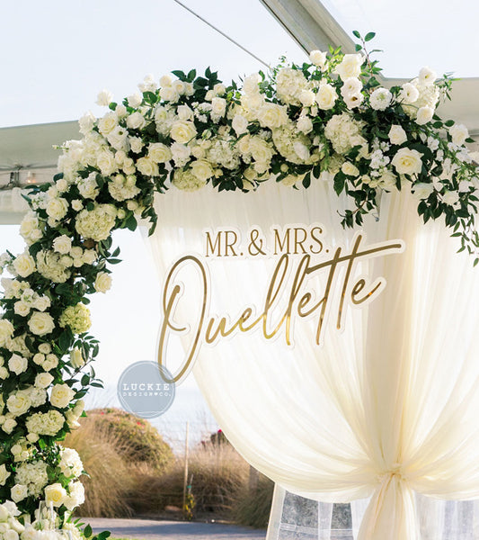 Mr. & Mrs. Sweetheart Table Sign